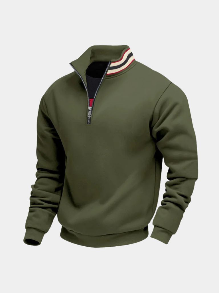 Regent Striped High Collar Pullover