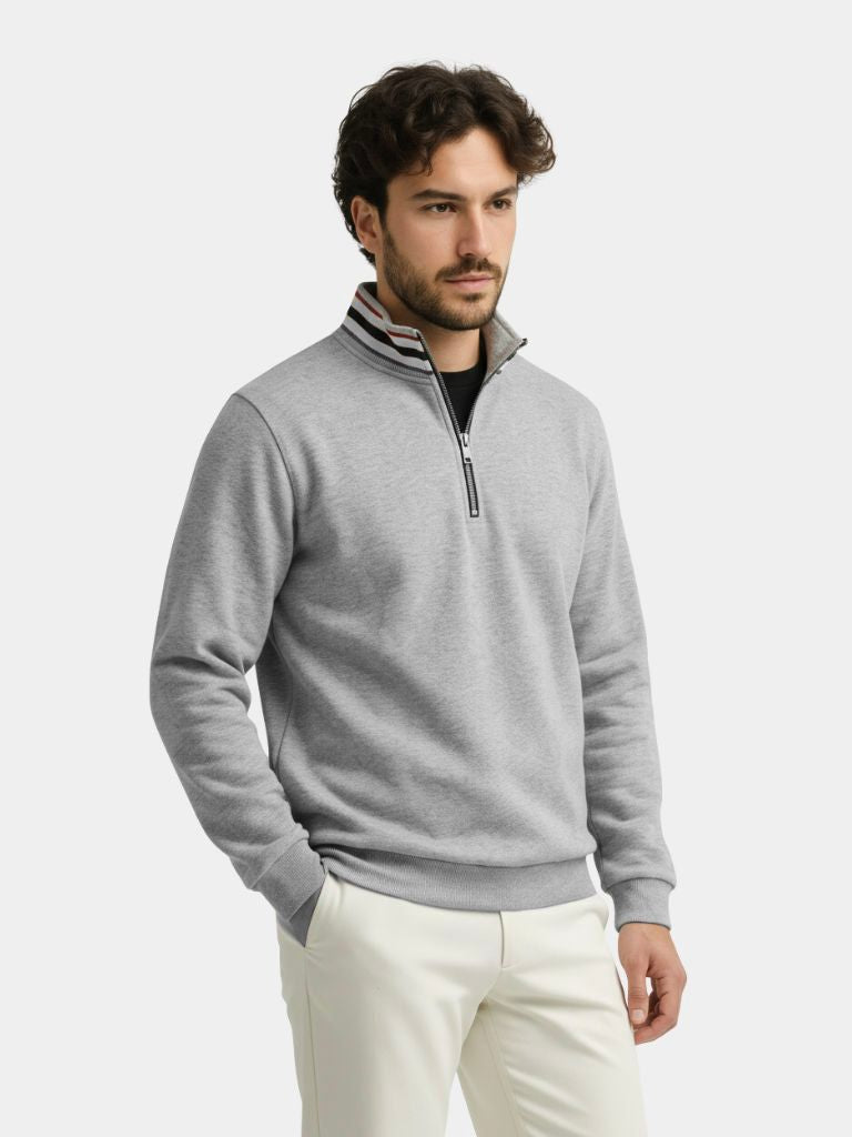 Regent Striped High Collar Pullover