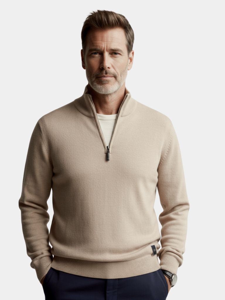 Half Zip Knitwear Solid Color Cardigan Sweater