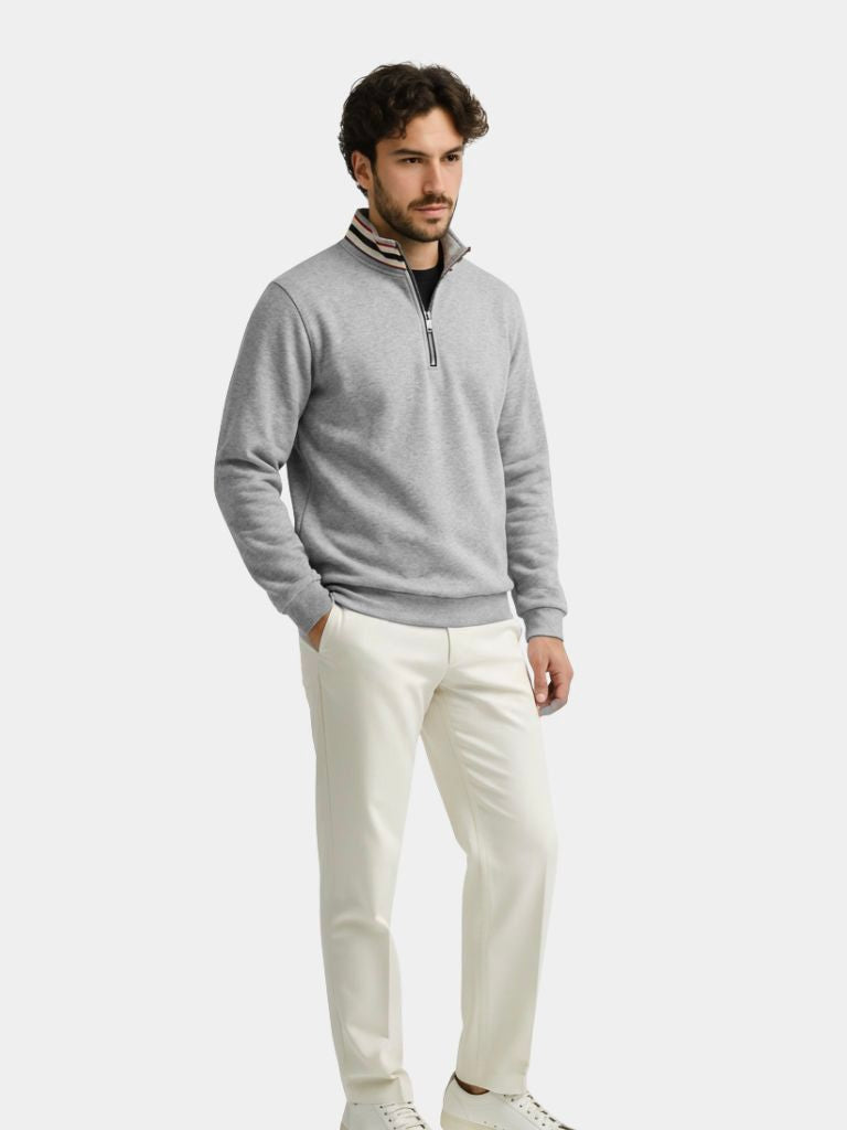 Regent Striped High Collar Pullover