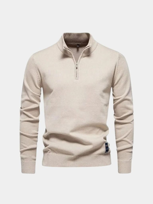 Cardigan mezza zip in maglia a tinta unita