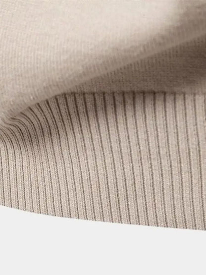 Half Zip Knitwear Solid Color Cardigan Sweater