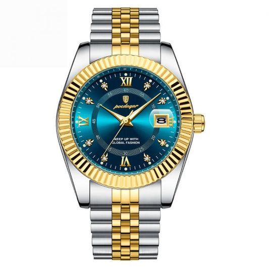 POEDAGAR GoldenStar - Orologio 40mm | Impermeabile | Acciaio Inossidabile