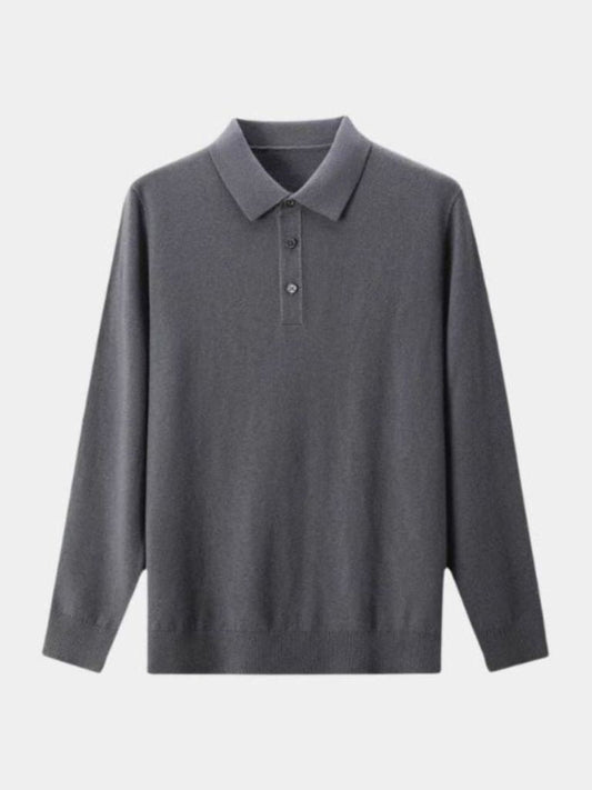 Polo in maglia di lana con bottoni