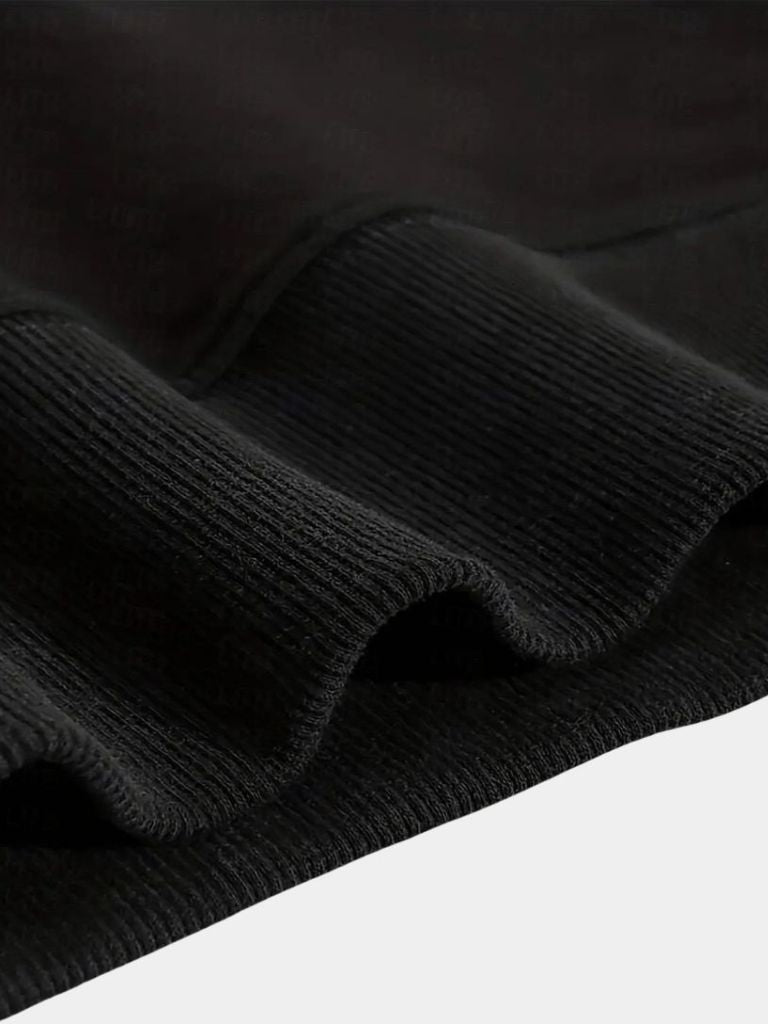 Zip Black Lapel Sports Sweatshirt