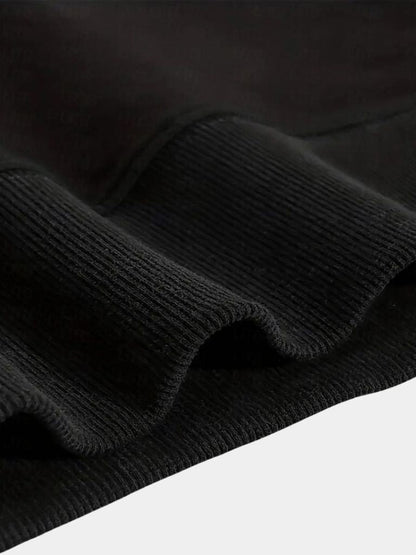 Zip Black Lapel Sports Sweatshirt