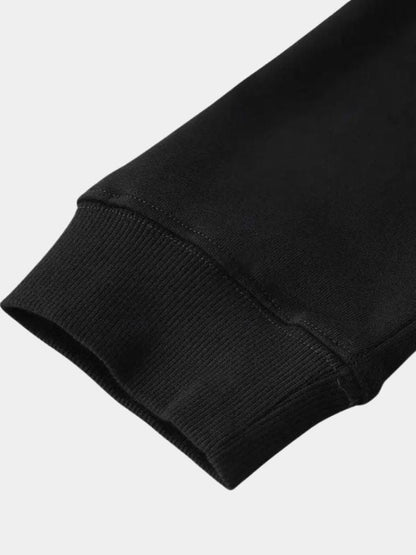 Zip Black Lapel Sports Sweatshirt